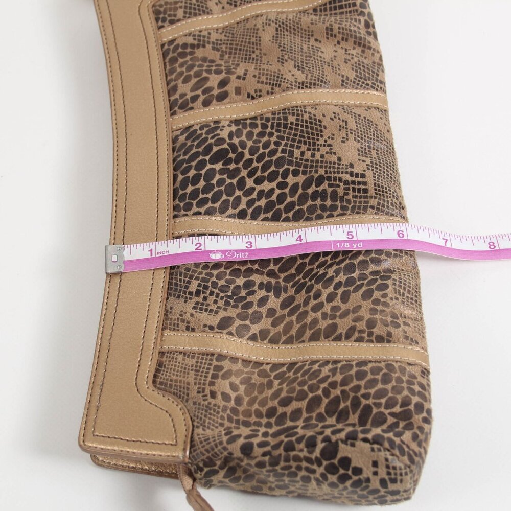 Donna Dixon Snakeskin Print Clutch with Metallic Gold Trim - Picture 8 of 8